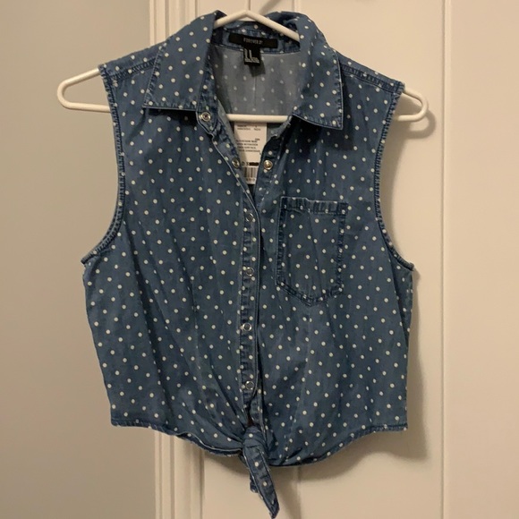 NEW dotted denim F21 - Picture 1 of 3